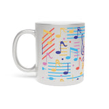 Musical Notes Design 02 on Metallic Mug (Silver / Gold) 11 oz Beautiful Design For Music Lovers