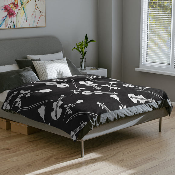Lovely Violins Velveteen Minky Blanket 2