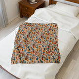 Musical Instruments Design 01 on Velveteen Plush Blanket for Music Lovers
