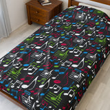 Music Notes Design 04 on Velveteen Plush Blanket for Music Lovers