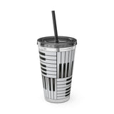 Piano Keys Design 01 on Tumbler with Straw - 16oz, Perfect for Music Lovers