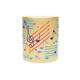Musical Notes Design 02 on Metallic Mug (Silver / Gold) 11 oz Beautiful Design For Music Lovers