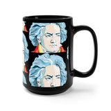 Beethoven Pattern on Black Mug 15oz