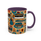 Musical Instruments Design 02 on Accent Coffee Mug - Beautiful Design for Music Lovers