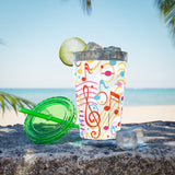 Music Notes Design 01 on Tumbler with Straw - 16oz, Perfect for Music Lovers