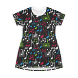 Colourful Musical instruments T-Shirt Dress (AOP) (3)