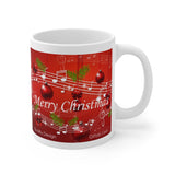 Merry Christmas Musical Notes Design on a Mug 11oz