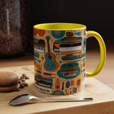 Musical Instruments Design 02 on Accent Coffee Mug - Beautiful Design for Music Lovers