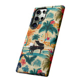 Tropical Piano Samsung Galaxy Phone Case - Floral Design for Music Lovers