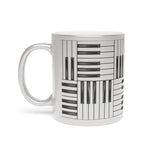 Piano Keys Design 01 on Metallic Mug (Silver / Gold) 11 oz Beautiful Design For Music Lovers