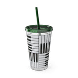 Piano Keys Design 01 on Tumbler with Straw - 16oz, Perfect for Music Lovers