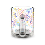 Music Notes Design 02 on Glass Mug - 10oz Coffee Cup for Music Lovers