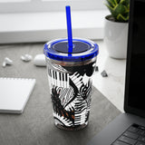 Piano Keys Design 02 on Tumbler with Straw - 16oz, Perfect for Music Lovers