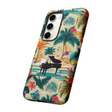 Tropical Piano Samsung Galaxy Phone Case - Floral Design for Music Lovers