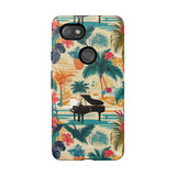 Tropical Piano Google Pixel Phone Case - Floral Design for Music Lovers