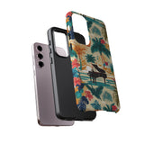Tropical Piano Samsung Galaxy Phone Case - Floral Design for Music Lovers