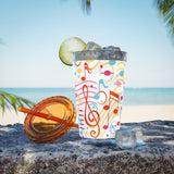 Music Notes Design 01 on Tumbler with Straw - 16oz, Perfect for Music Lovers