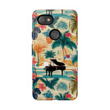 Tropical Piano Google Pixel Phone Case - Floral Design for Music Lovers