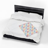 Music Notes Design 02 on Velveteen Plush Blanket for Music Lovers