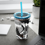 Piano Keys Design 02 on Tumbler with Straw - 16oz, Perfect for Music Lovers