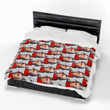 Mozart and Manuscript Design on Velveteen Plush Blanket for Music Lovers