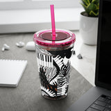 Piano Keys Design 02 on Tumbler with Straw - 16oz, Perfect for Music Lovers