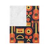 Musical Instruments Velveteen Minky Blanket 1