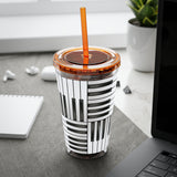 Piano Keys Design 01 on Tumbler with Straw - 16oz, Perfect for Music Lovers