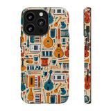 Musical Instruments Design 01 on iPhone Case - Floral Design for Music Lovers