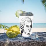 Mozart Sketch Design on Tumbler with Straw - 16oz, Perfect for Music Lovers