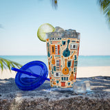 Sunsplash Musical Instruments Design 01 on Tumbler with Straw - 16oz, Perfect for Music Lovers