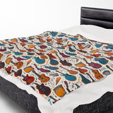 Musical Instruments Design 03 on Velveteen Plush Blanket for Music Lovers