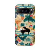 Tropical Piano Google Pixel Phone Case - Floral Design for Music Lovers