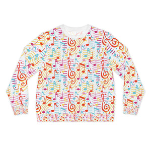 Music Notes Design 01 on Lightweight Sweatshirt | Music Lover's Gift