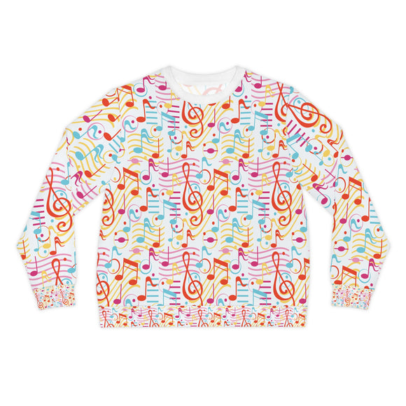 Music Notes Design 01 on Lightweight Sweatshirt | Music Lover's Gift