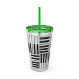 Piano Keys Design 01 on Tumbler with Straw - 16oz, Perfect for Music Lovers