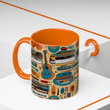 Musical Instruments Design 02 on Accent Coffee Mug - Beautiful Design for Music Lovers