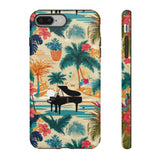 Tropical Piano Samsung Galaxy Phone Case - Floral Design for Music Lovers