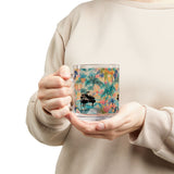 Tropical Piano Design 01 on Glass Mug - 10oz Coffee Cup for Music Lovers