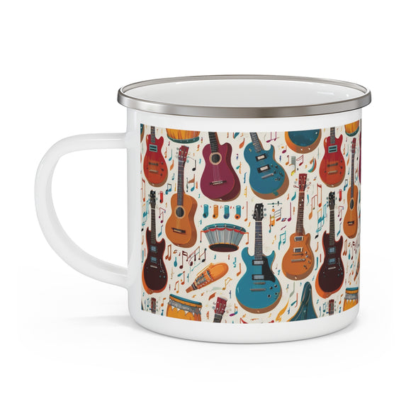 Musical Instruments Design 03 on Enamel Camping Mug