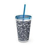 Music Notes Design 03 on Tumbler with Straw - 16oz, Perfect for Music Lovers