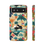 Tropical Piano Google Pixel Phone Case - Floral Design for Music Lovers