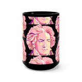 Beethoven Pattern 6 on Black Mug 15oz