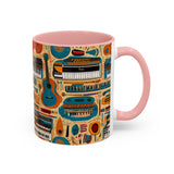 Musical Instruments Design 02 on Accent Coffee Mug - Beautiful Design for Music Lovers