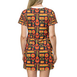 Colourful Musical instruments T-Shirt Dress (AOP) (4)