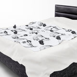 Mozart Sketch Design on Velveteen Plush Blanket for Music Lovers