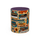 Musical Instruments Design 02 on Accent Coffee Mug - Beautiful Design for Music Lovers