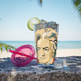 Beethoven Design 02 on Tumbler with Straw - 16oz, Perfect for Music Lovers