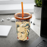Beethoven Design 02 on Tumbler with Straw - 16oz, Perfect for Music Lovers