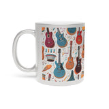 Musical Instruments Design 03 on Metallic Mug (Silver / Gold) 11 oz Beautiful Design For Music Lovers